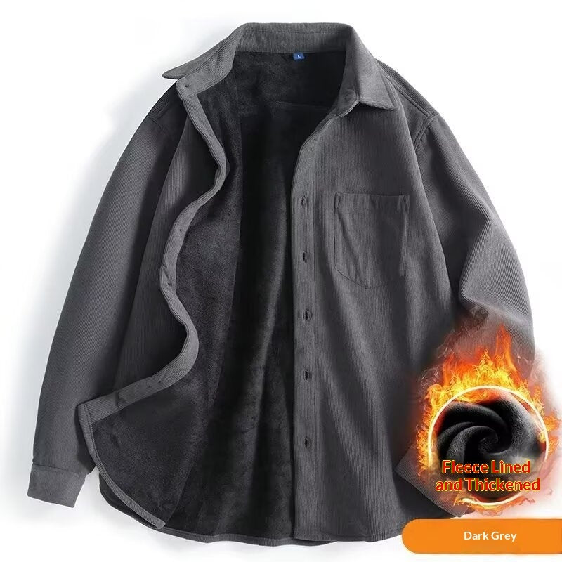 Mens Long-sleeve Brushed Corduroy Shirt
