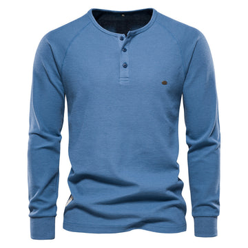 Mens Stylish Casual Long-sleeve Henley Base Layer