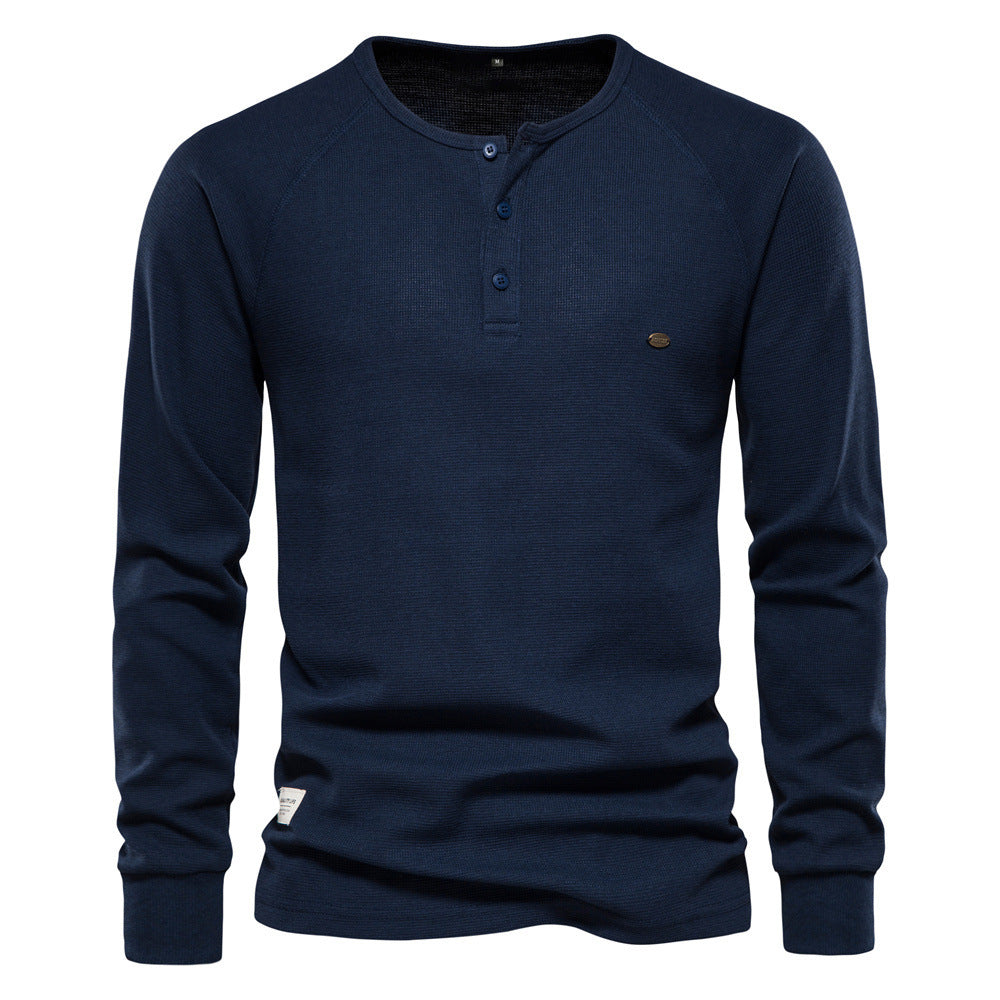 Mens Stylish Casual Long-sleeve Henley Base Layer