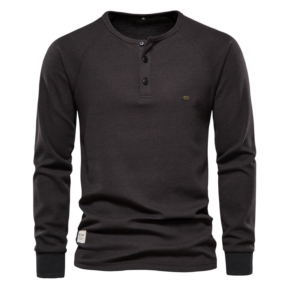 Mens Stylish Casual Long-sleeve Henley Base Layer