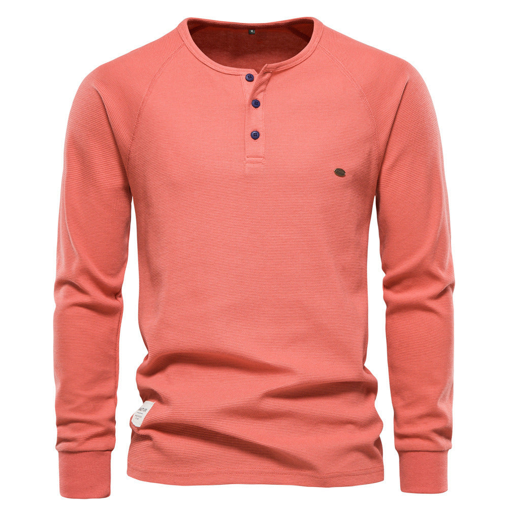 Mens Stylish Casual Long-sleeve Henley Base Layer