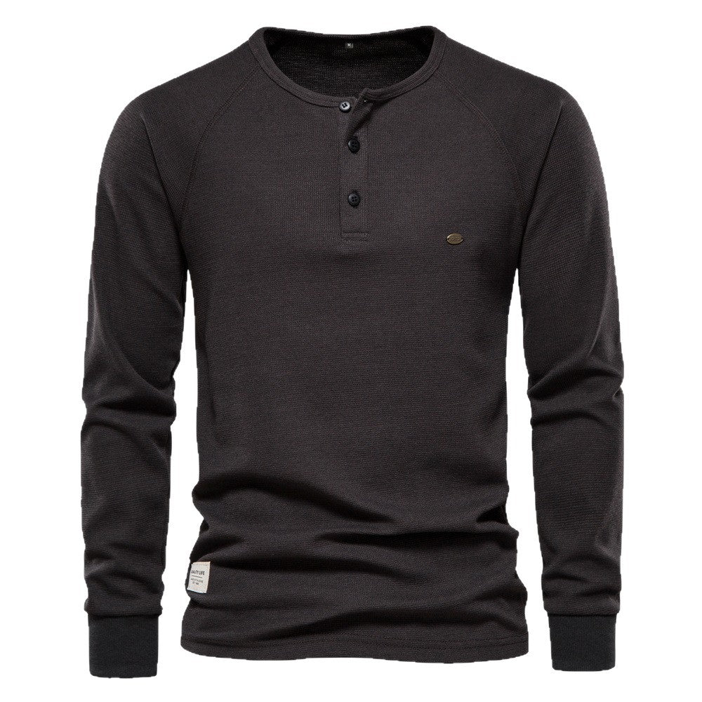 Mens Stylish Casual Long-sleeve Henley Base Layer