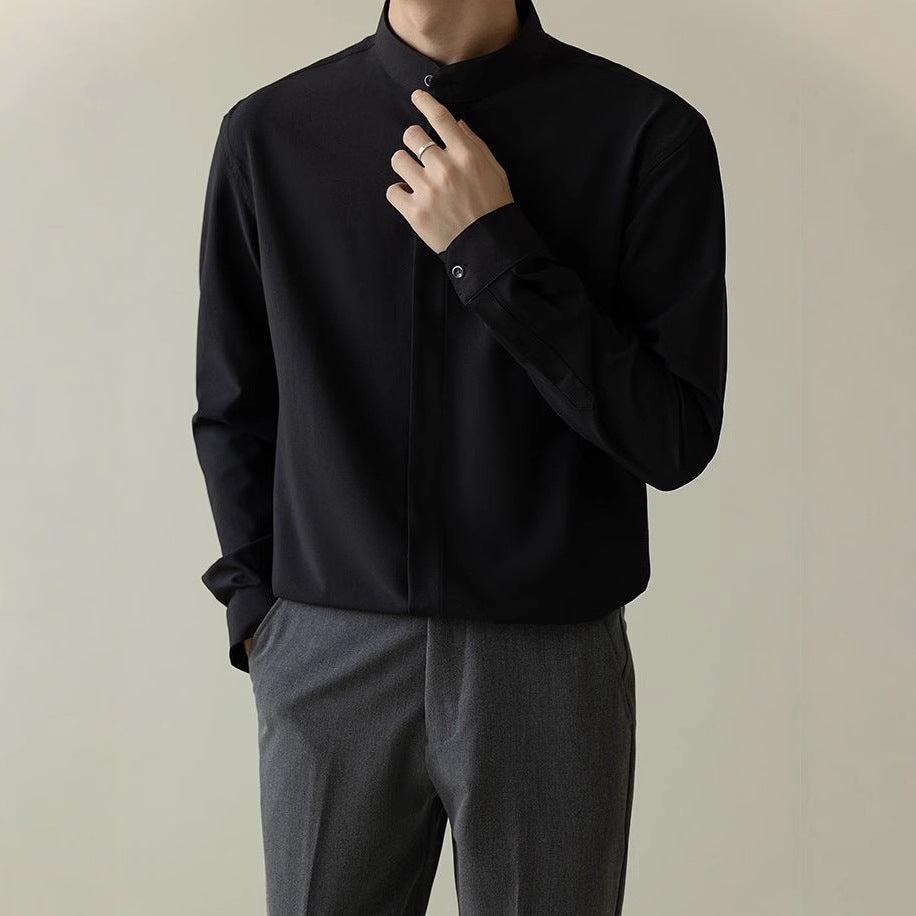 New Lightweight Mature-style Mens Korean-fit Wrinkle-free Business Shirt